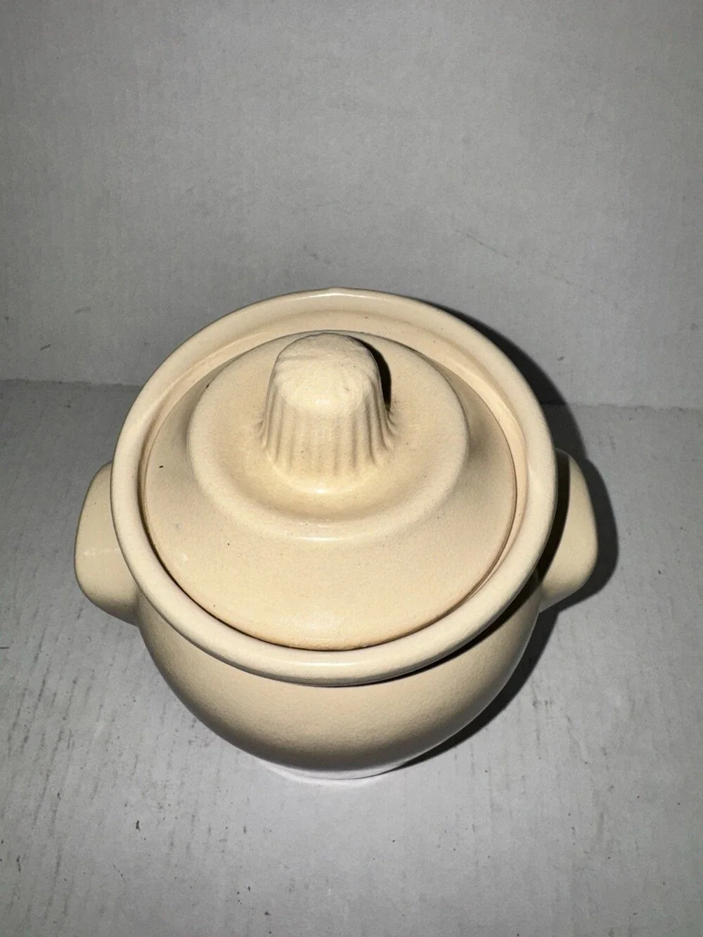 Vintage RRP Robinson Ransbottom 1 Qt Canister Lid Blue Stripe Roseville Ohio